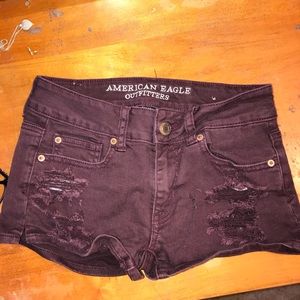 Burgundy American Eagle jean shorts